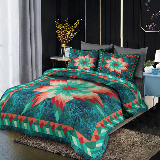 Native American Inspired Star Green Bedding Sets HN310504MB