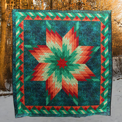 Native American Inspired Star Green Art Quilt HN310504M