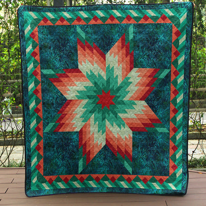 Native American Inspired Star Green Art Quilt HN310504M