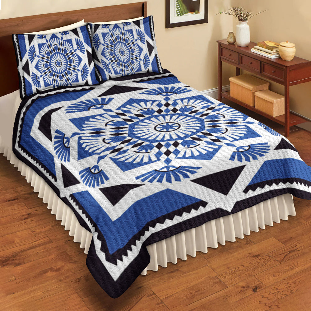 Native American Star In Blue Quilt Bedding Set TN250512D