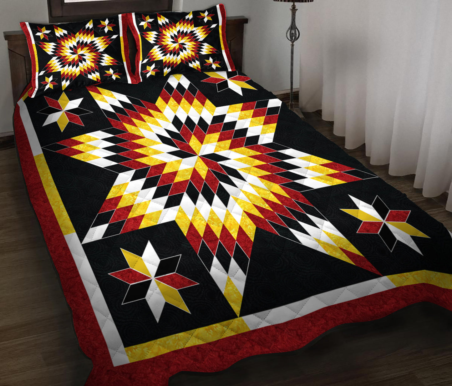 Native American Inspired Star Quilt Bed Sheet HN230505M