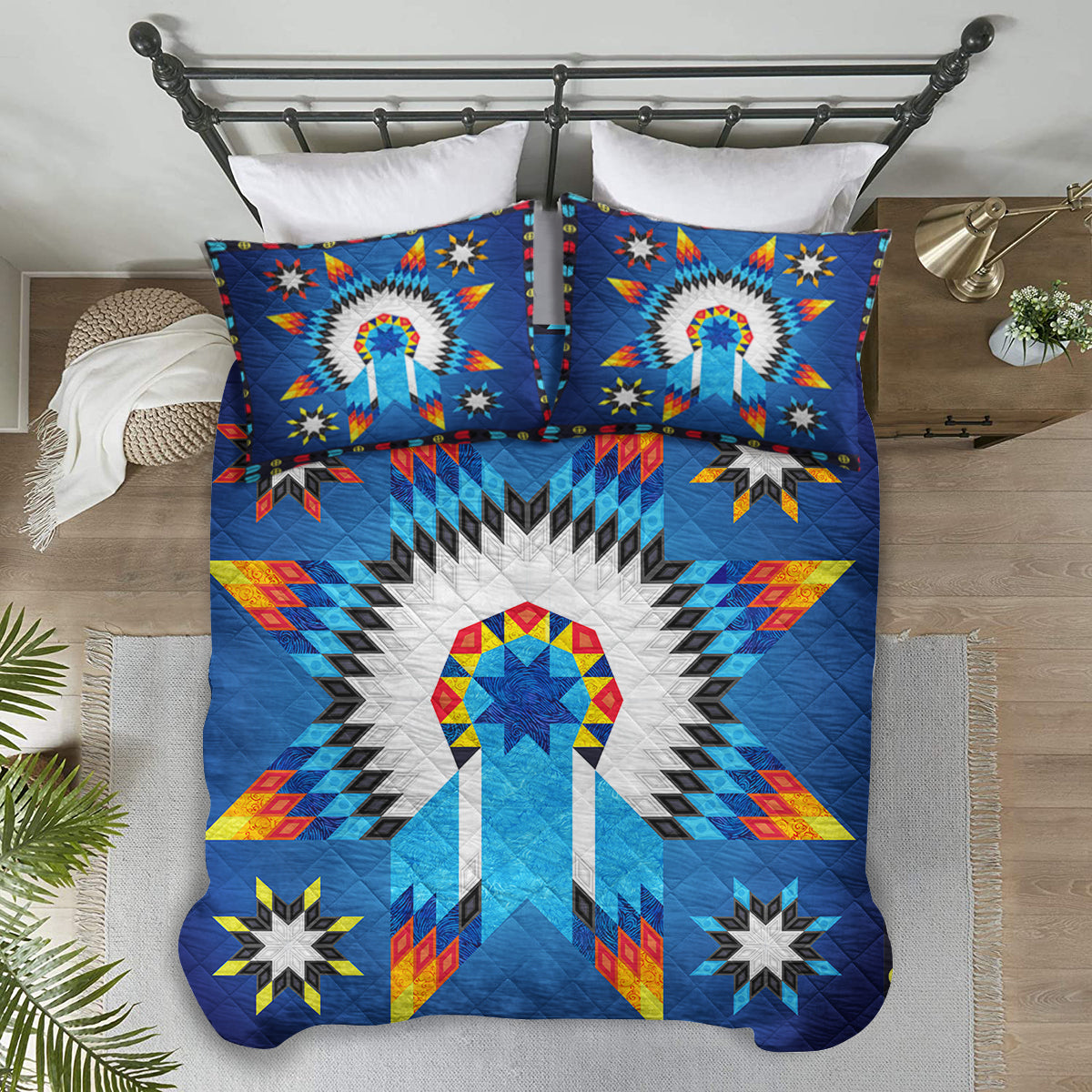 Native American Inspired Star Quilt Bedding Set HN290904