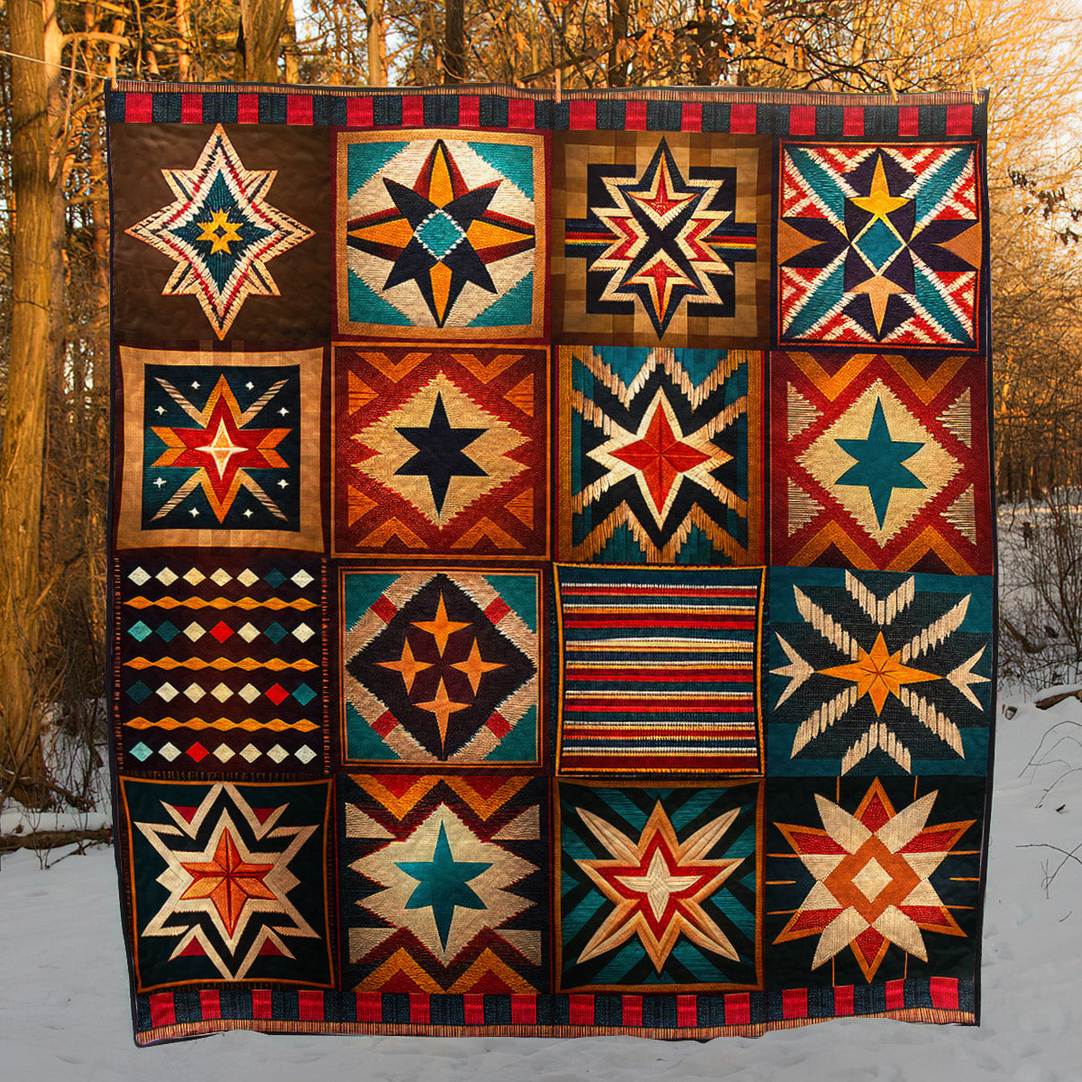 Native American Inspired Star Art Quilt TD170805Y