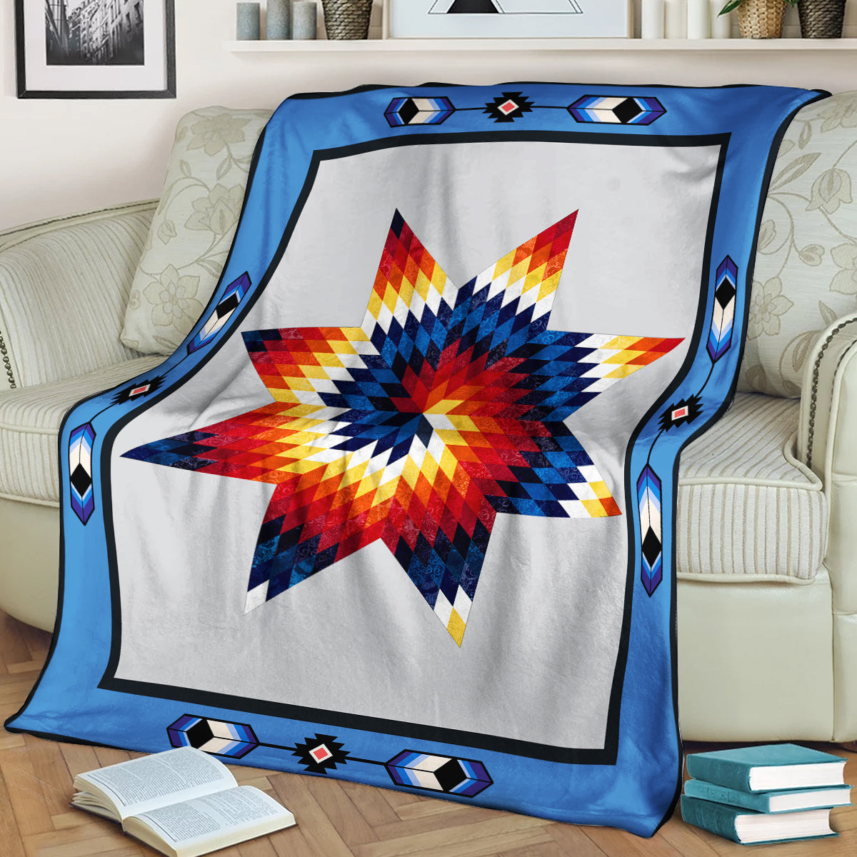 Native American Inspired Star Sherpa Fleece Blanket TM141002