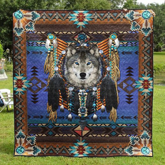 Native American Style Wolf Quilt Blanket TL180531Y
