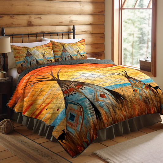 Native American Inspired Teepee Quilt Bedding Set TL270905