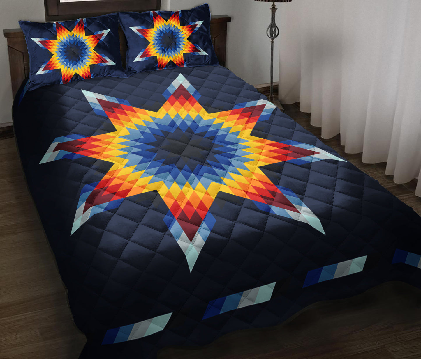 Native American Tribal Star Quilt Bedding Set TN270505DQBS