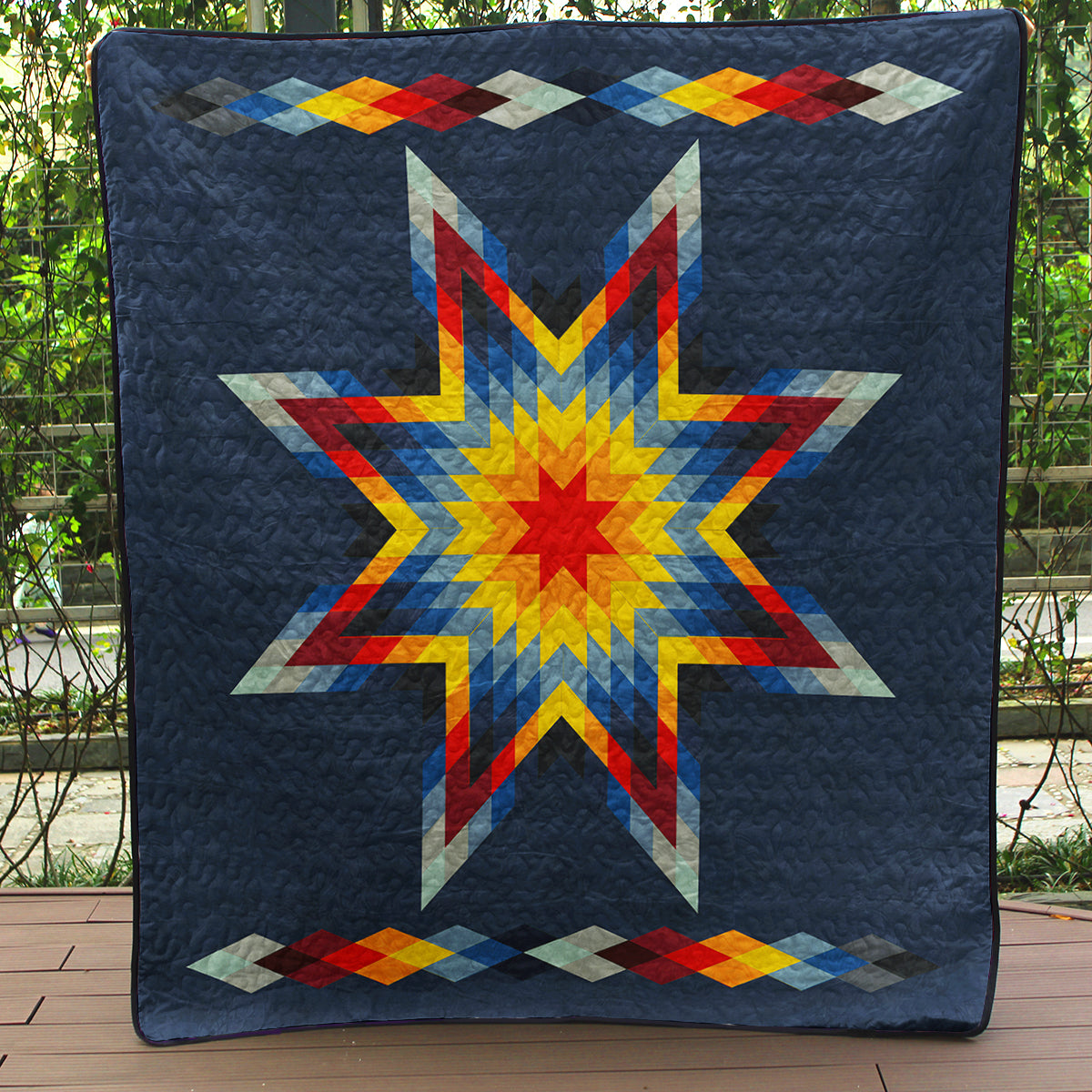 Native American Inspired Tribal Star Art Quilt TN270505D