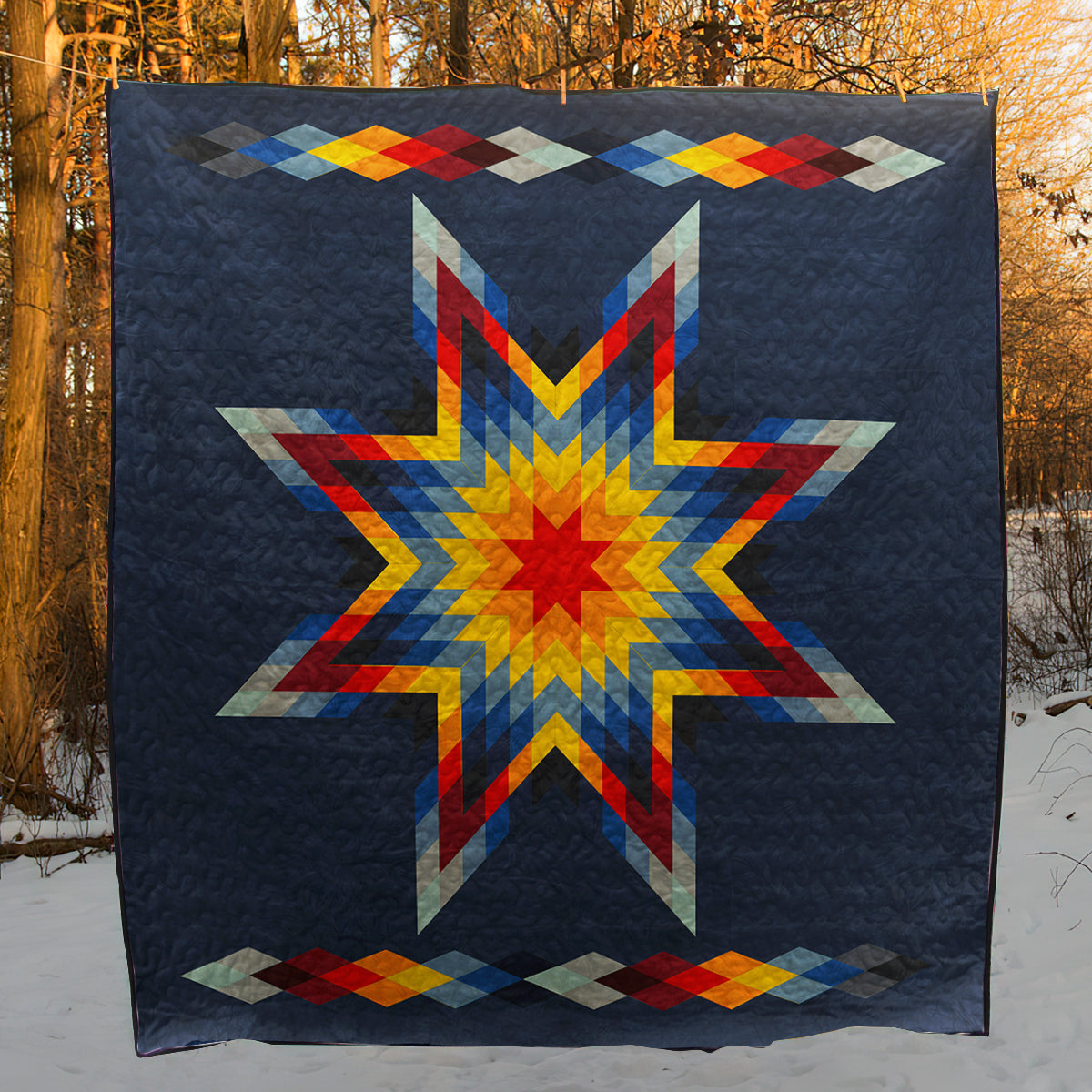 Native American Inspired Tribal Star Art Quilt TN270505D