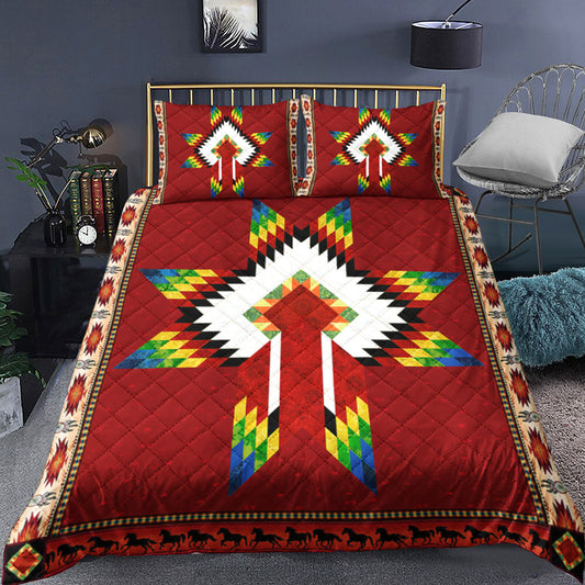 Native American War Bonnet Quilt Bedding Set TL230506Y