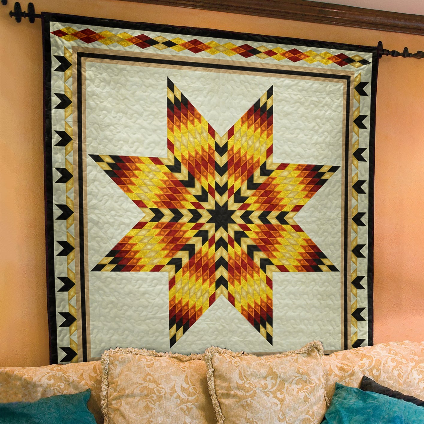 Native Chief Star Art Quilt TL180530Y