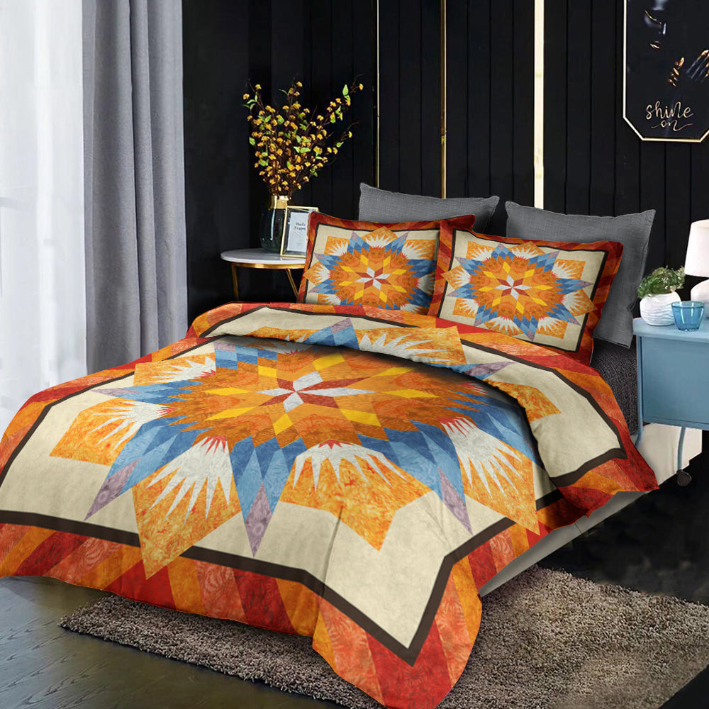 Native Star Flower Orange Bedding Sets MT020608ABS