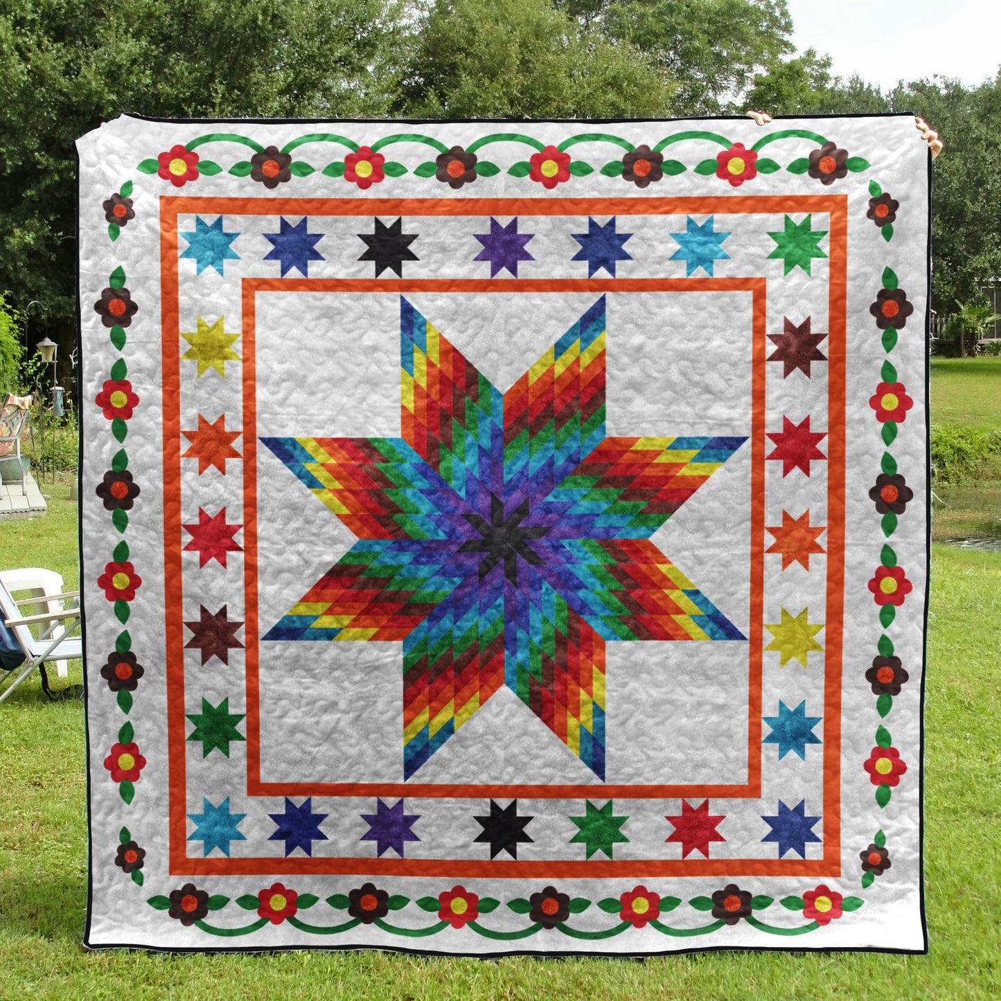 Native American Inspired Star Flower Art Quilt MT190503M