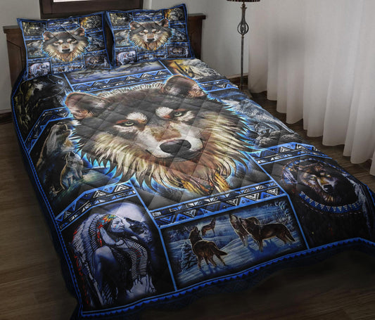 Native Wolf Quilt Bedding Set ND140906