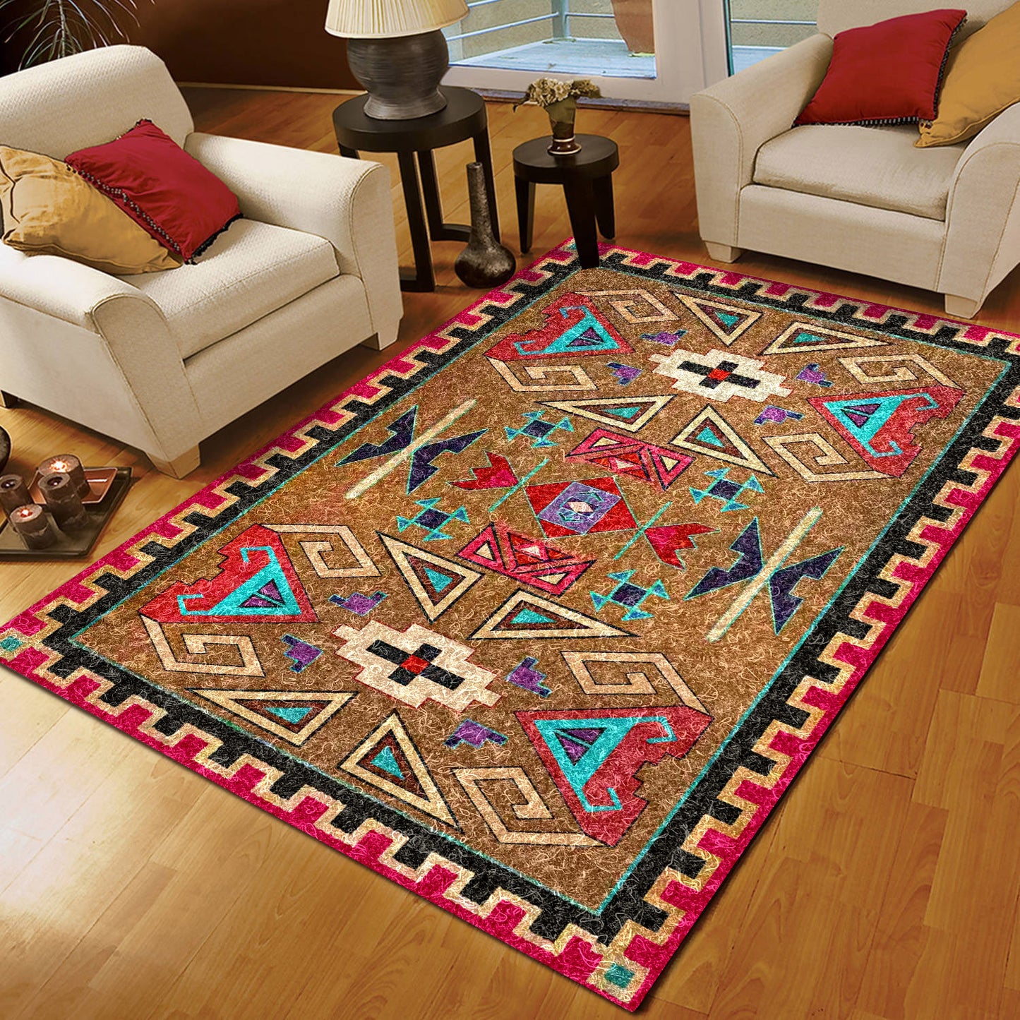 Native American Brown Design CLA1610128R Rug