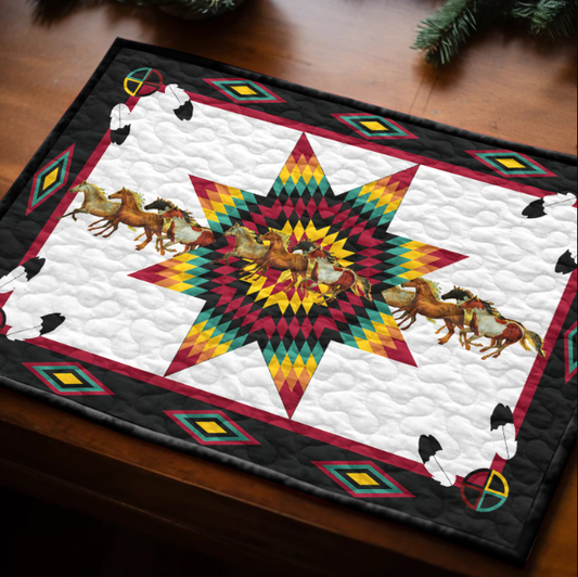 Native American Horse HN030802TAQ PM Quilted Placemats