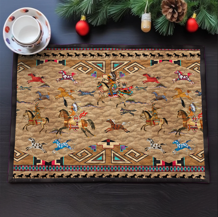 Native American Horses TL240503YPMPM Quilted Placemats