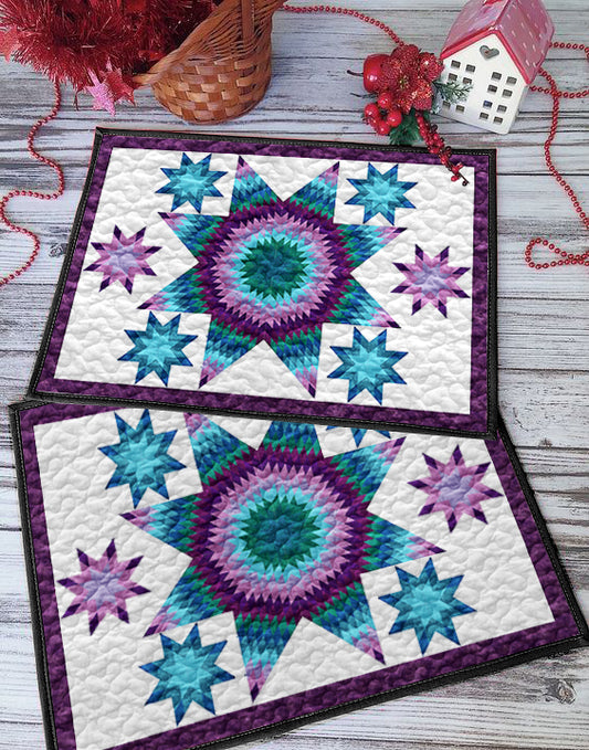 Native American Inspired Purple Star TL260504YPM Quilted Placemats