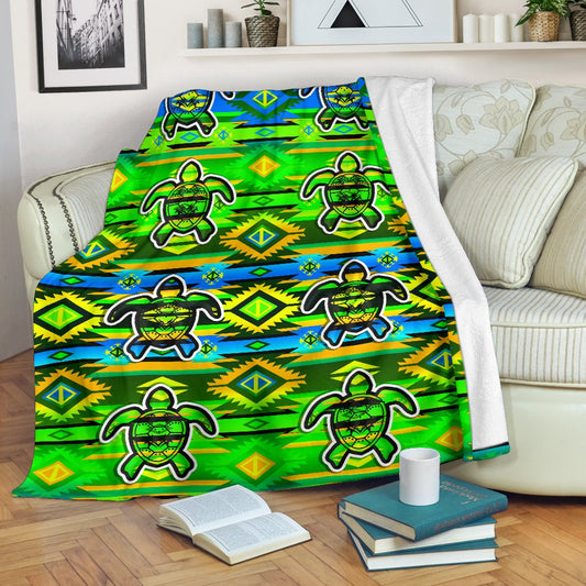 Native American Turtle CLM0312083S Sherpa Fleece Blanket