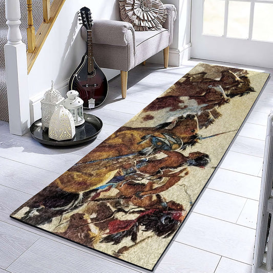 Native American Warrior DD081061RU Runner Rug