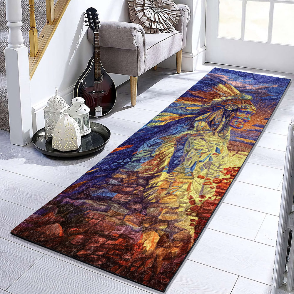 Native American Warrior DD081062RU Runner Rug