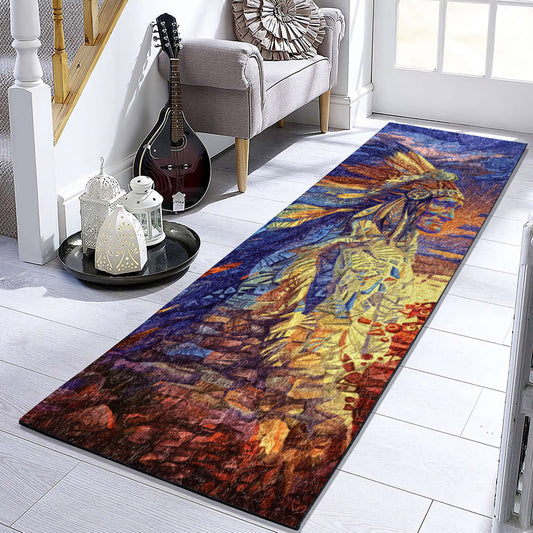 Native American Warrior DD081062RU Runner Rug