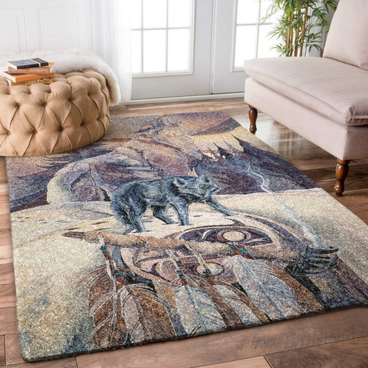 Native American Wolf DD0410141R Rug