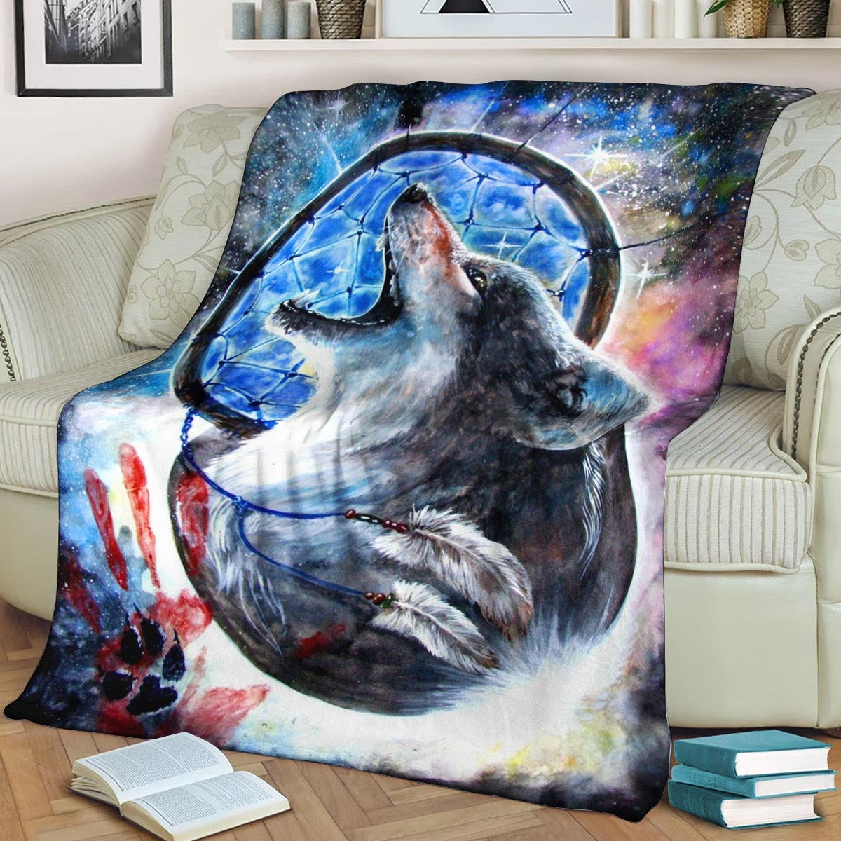 Native American Wolf Eagle CLA21100997F Sherpa Fleece Blanket
