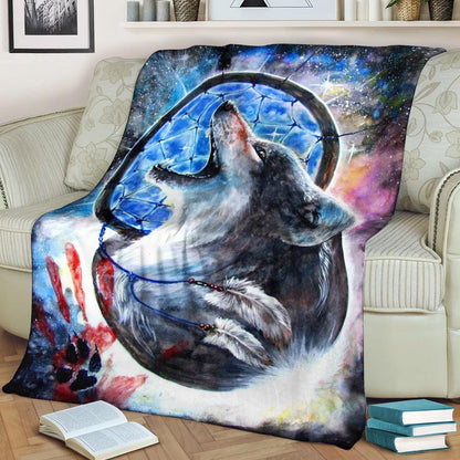 Native American Wolf Eagle CLA21100997F Sherpa Fleece Blanket