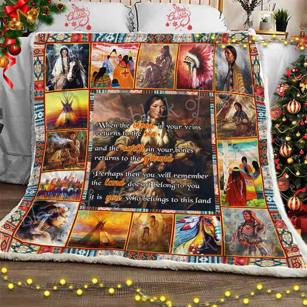 Native American Women CL14100040MDF Sherpa Fleece Blanket
