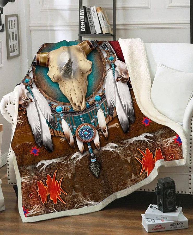 Native Buffalo CLA0810293F Sherpa Fleece Blanket