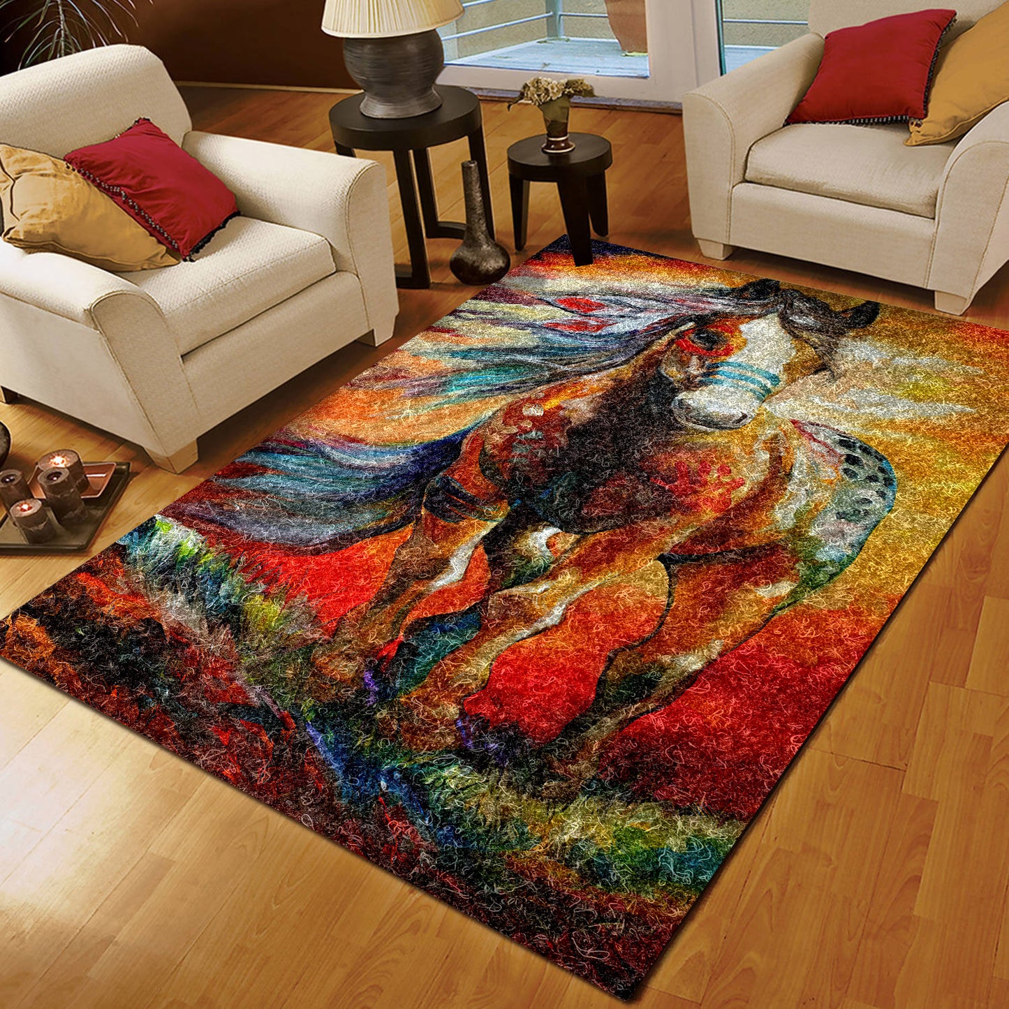 Native american horse BT200848R Rug