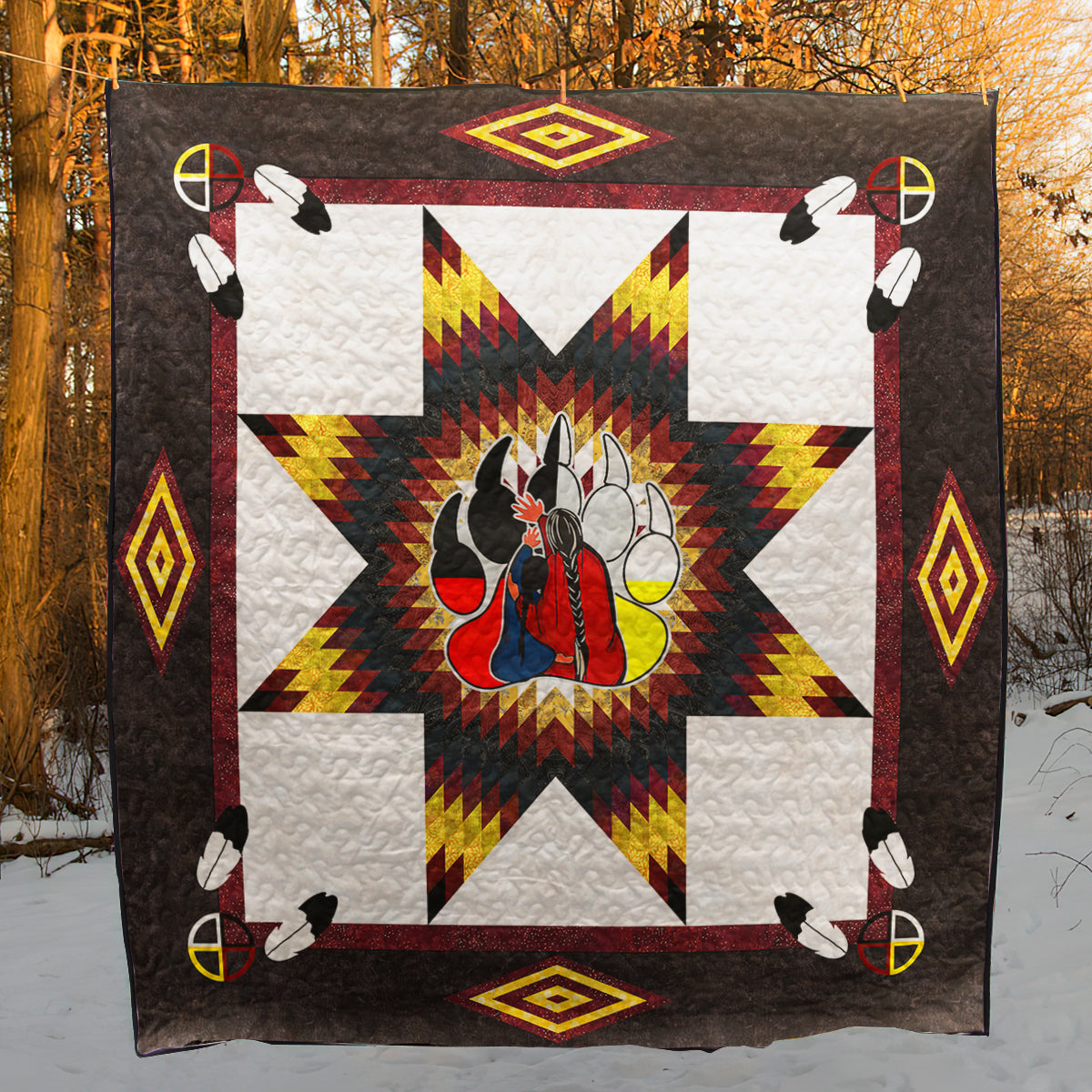 Native American Inspired Grandma Bear Art Quilt TL080401Y
