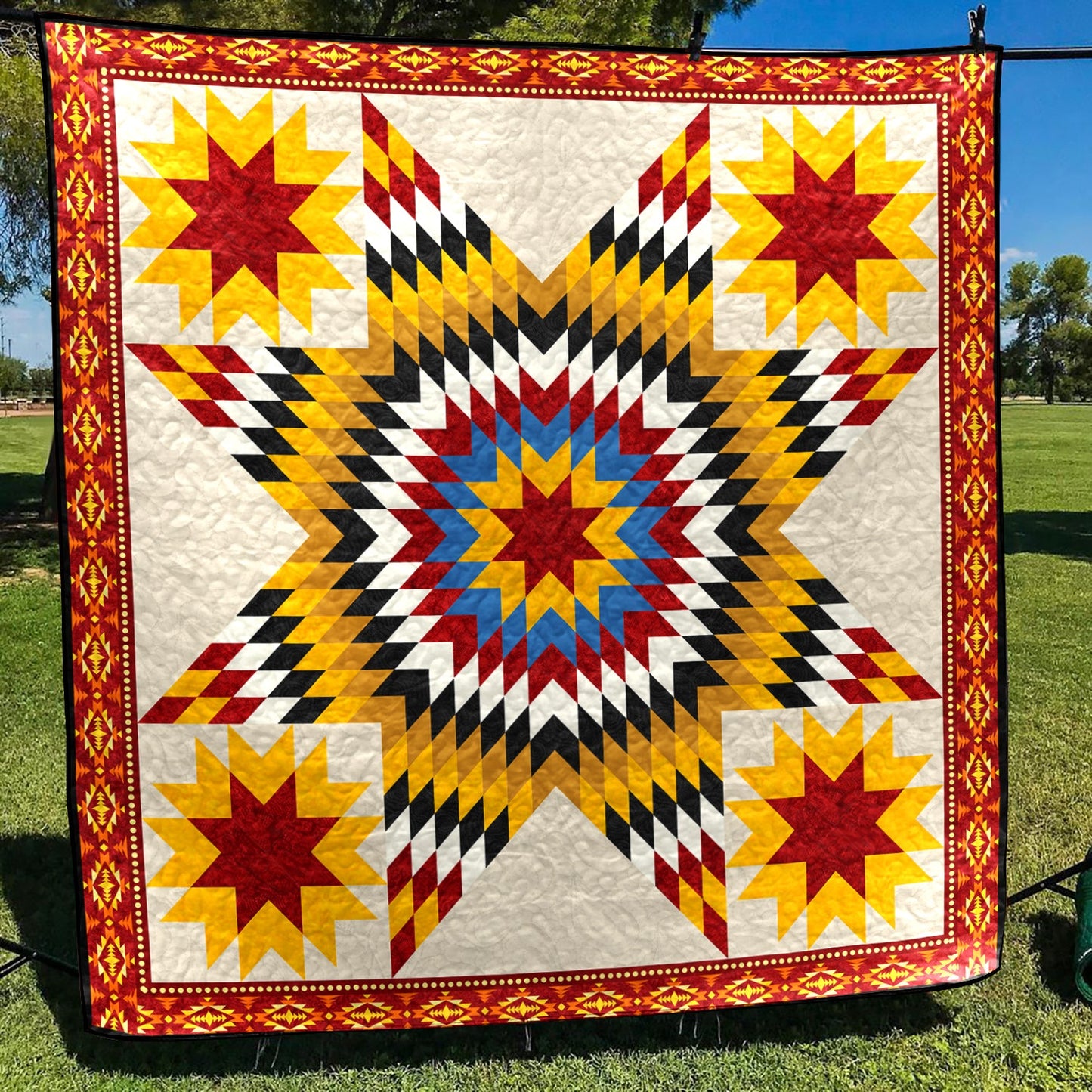 Native American Star Quilt Blanket HN27022301BL