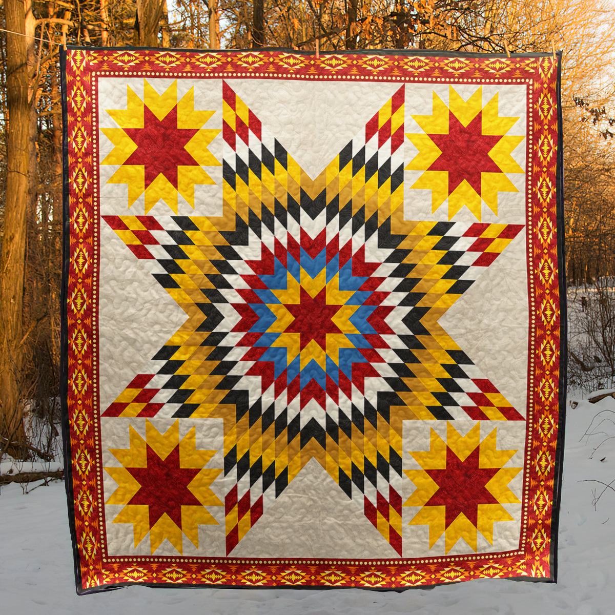 Native American Star Quilt Blanket HN27022301BL