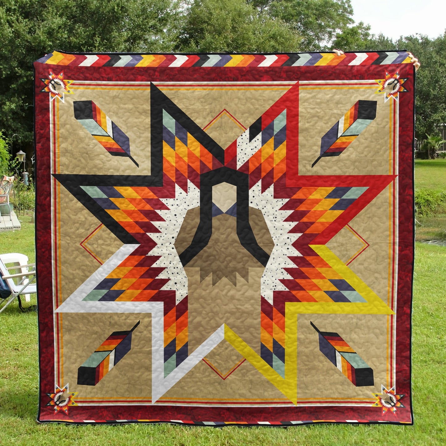 Native American Star Quilt Blanket HN28022302BL