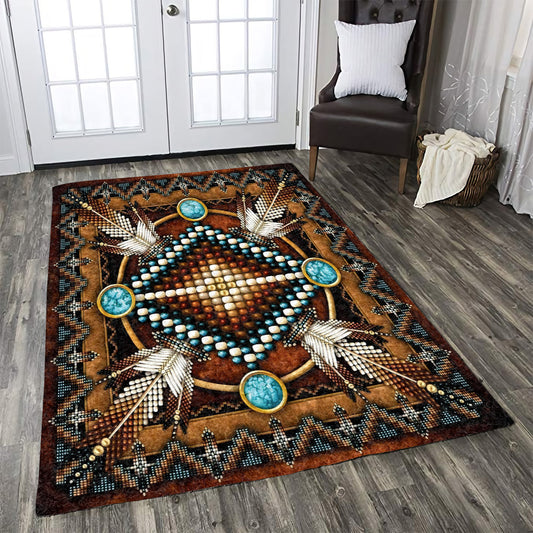 Naumaddic Arts Brown Native American Design CLA1610035R Rug