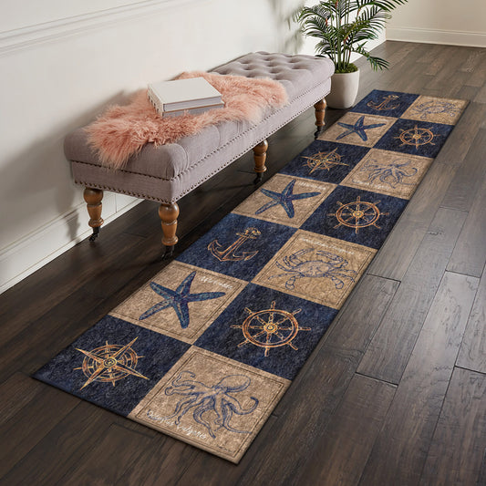 Nautical Burlap HM091023N Runner Rug