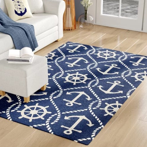 Navy Blue Anchor CLT0810118A Rug