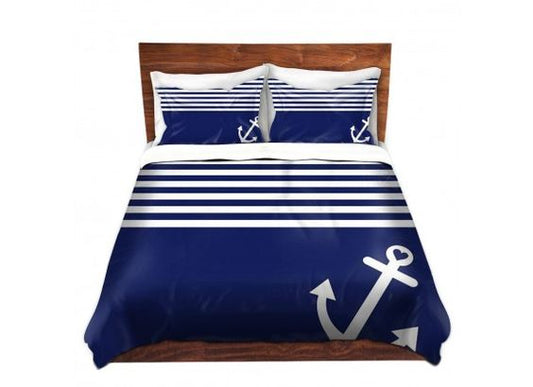 Navy Blue Love Anchor Nautical CLA0510324B Bedding Sets
