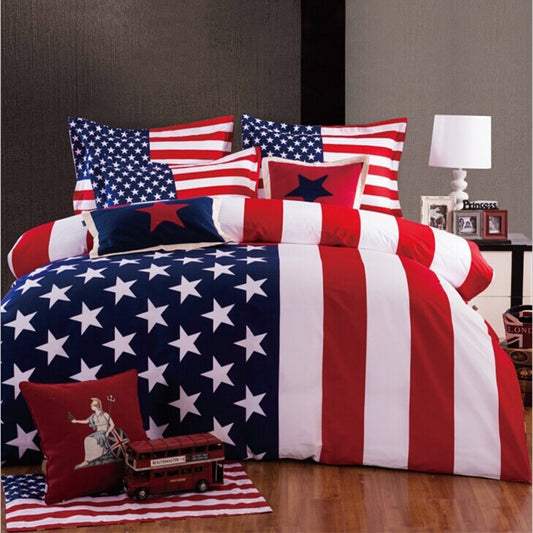 Navy Blue Red And White Personalized American Flag The Stars And The Stripes CLA1210331B Bedding Sets