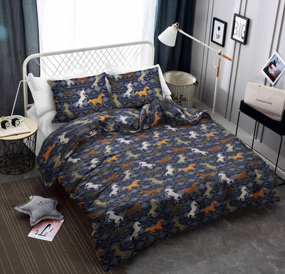 Navy Wild And Free Western Horses CLM2110361B Bedding Sets