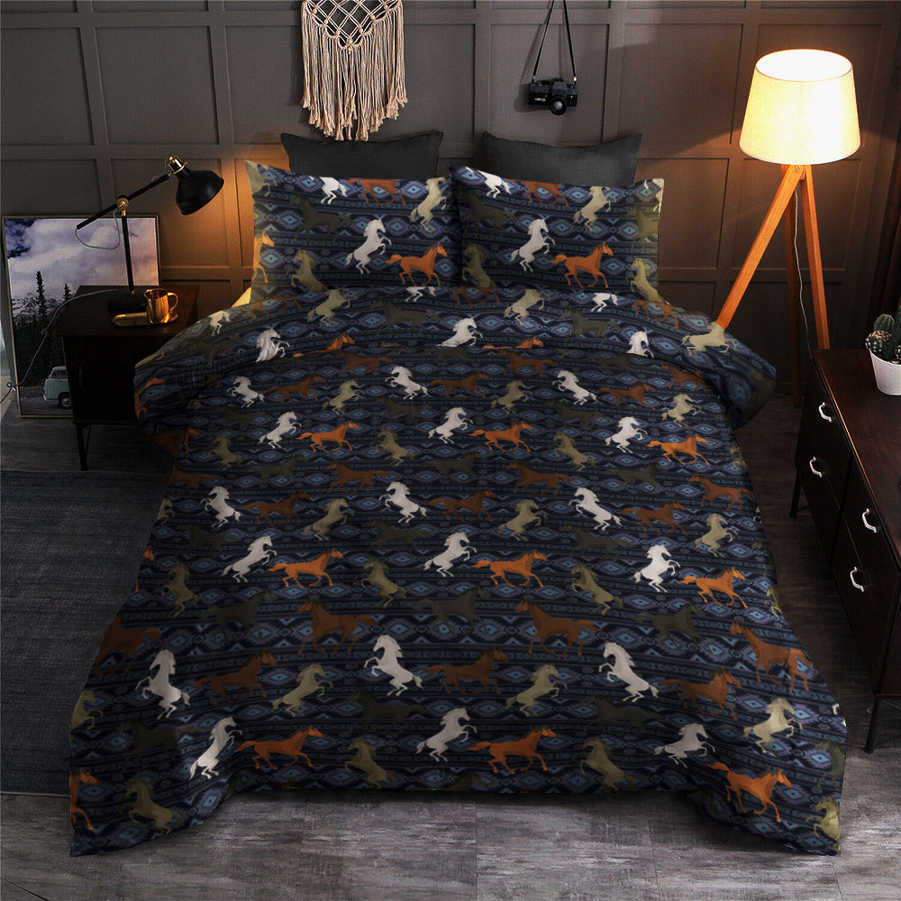 Navy Wild And Free Western Horses CLM2110361B Bedding Sets