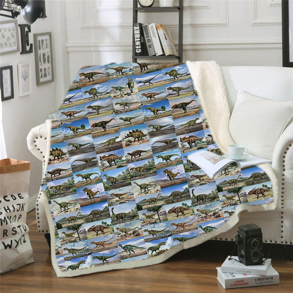 New Dinosaur Family CLA0510236F Sherpa Fleece Blanket