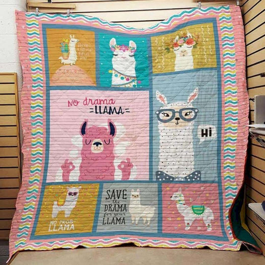 No Drama Llama CLD280659 Quilt Blanket