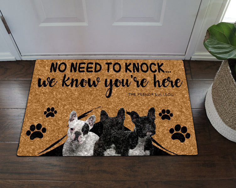 No Need To Knock French Bulldog CLA1710098D Non-slip Door mats