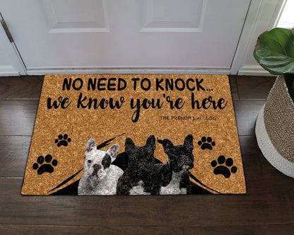 No Need To Knock French Bulldog CLA1710098D Non-slip Door mats