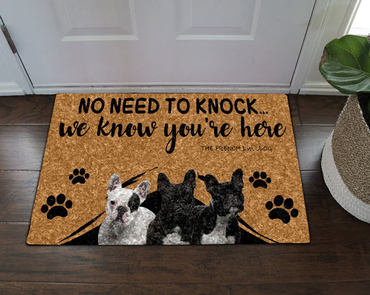 No Need To Knock French Bulldog CLA1710098D Non-slip Door mats