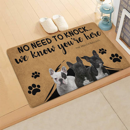 No Need To Knock French Bulldog CLA1710098D Non-slip Door mats