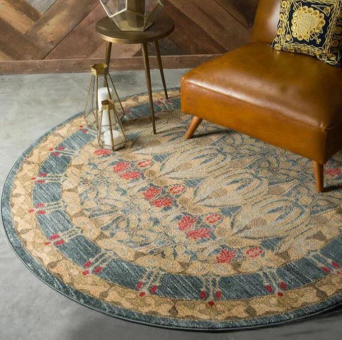 Nordic Retro Ethnic Jacquard Mandala CLT0910101G Round Area Rug
